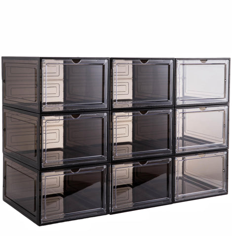 Attelite X-Large clear box stackable setup keeps shoes organized and accessible