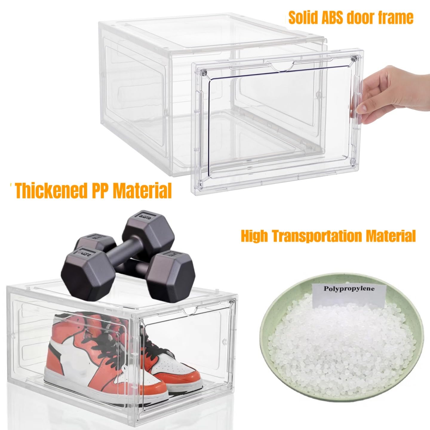 Attelite X-Large Clear Shoe Box drop-front door provides easy visibility and access.