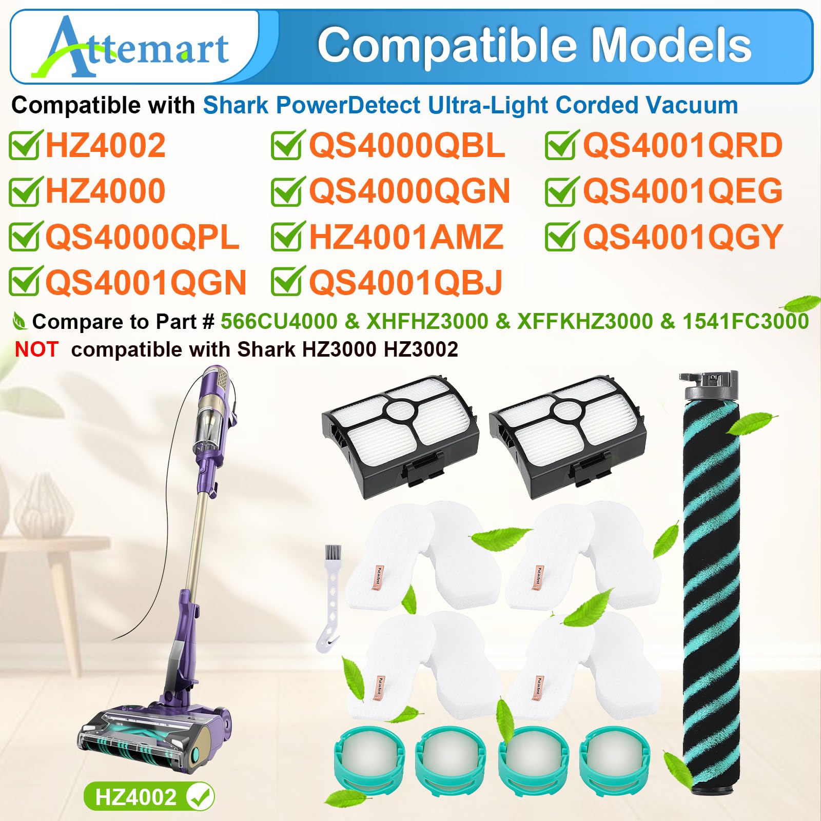 Attemart hz4000 complete pack showing all replacement parts