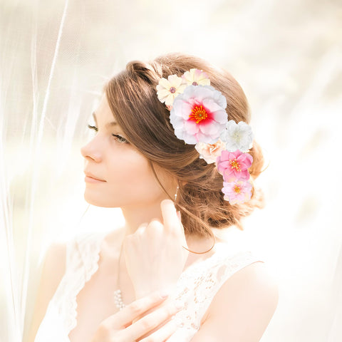 ATTGREAT mixed flower heads in light pink for versatile DIY crafts