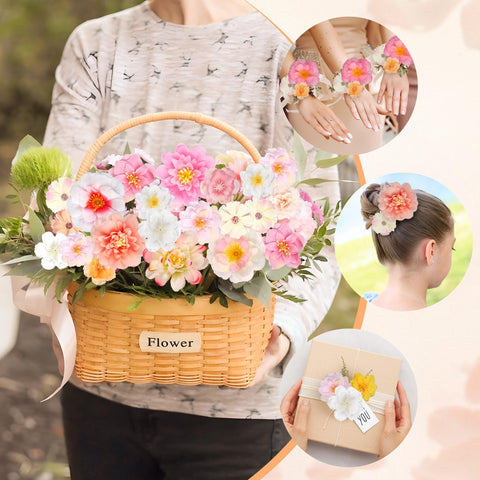 ATTGREAT mini silk sunflower head in light pink for vibrant centerpieces