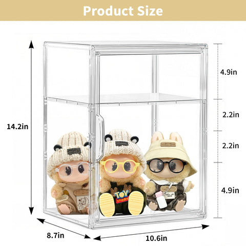 Attelite acrylic display case adjustable-layers enables flexible height for diverse items.