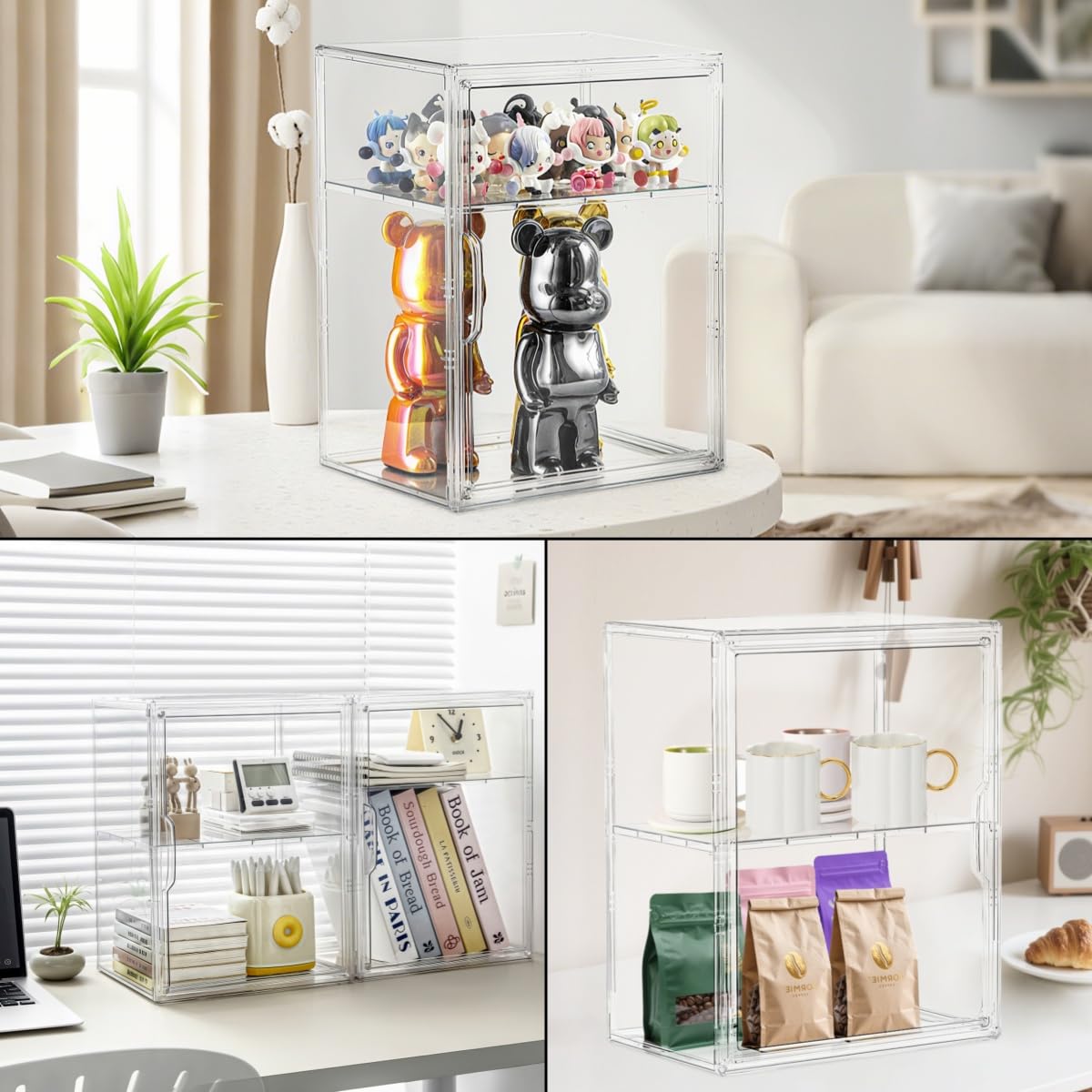 Attelite acrylic display case interior view highlights roomy storage for larger figures.