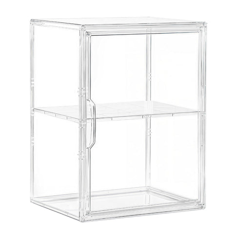 Attelite acrylic display case front-view clearly showcases collectibles and reduces dust exposure.