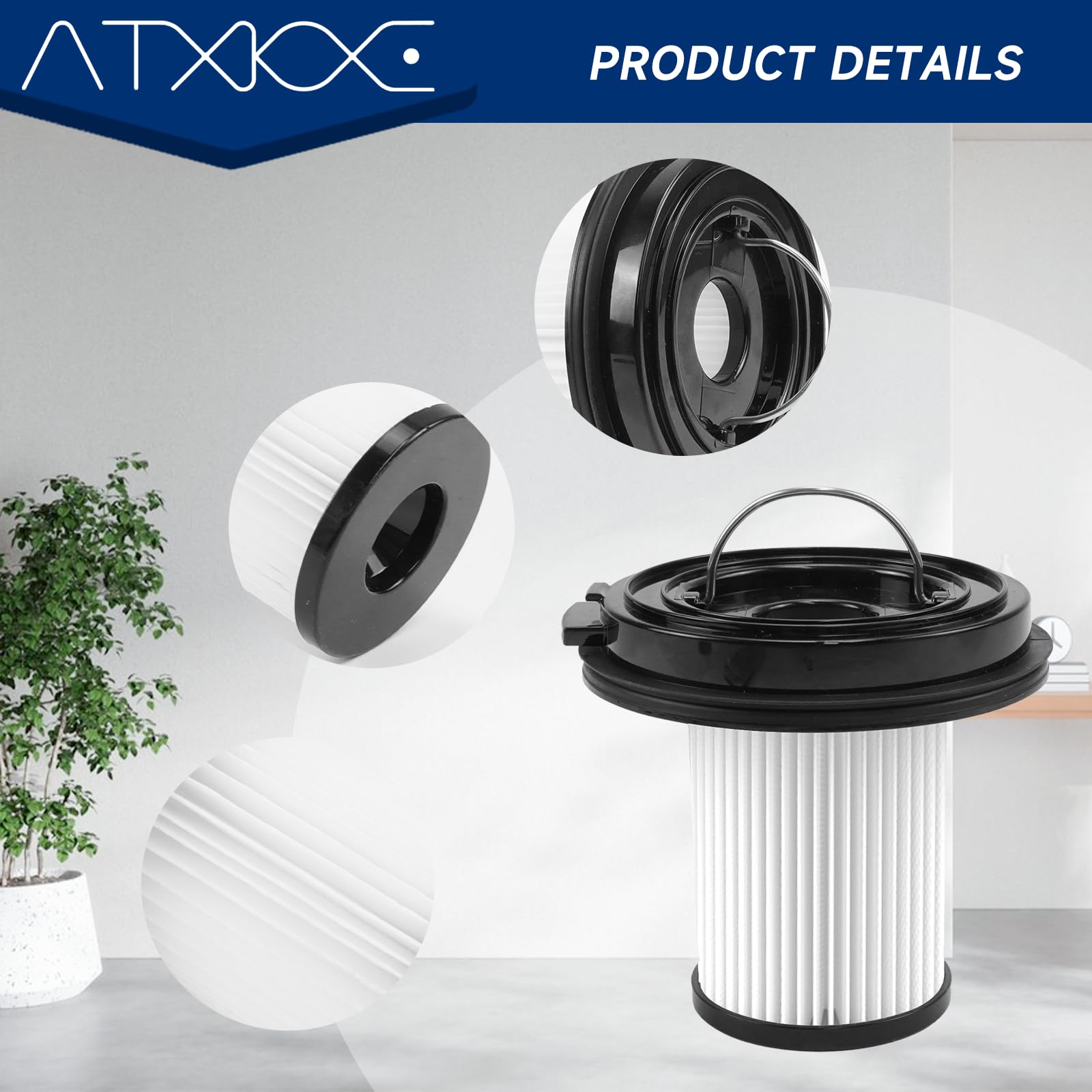 ATXKXE 6Pack XR filter pleated HEPA media, captures dust and dander efficiently.
