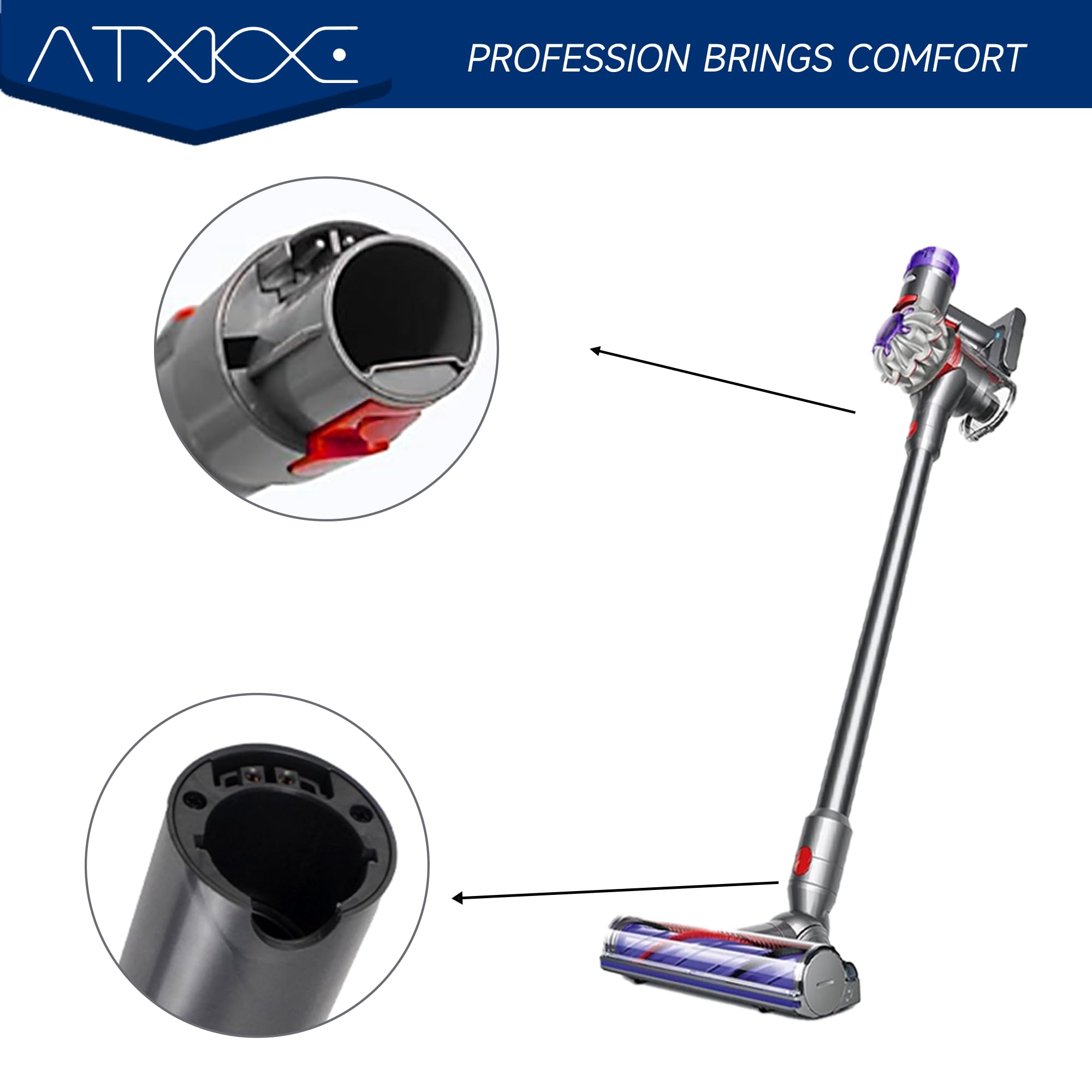 ATXKXE wand installs without tools for easy setup.