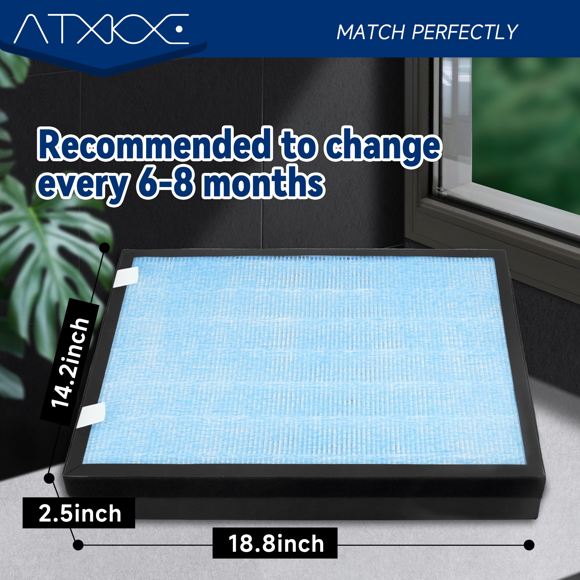 ATXKXE HSP002 replacement filter close-up reveals multi-stage filtration details.