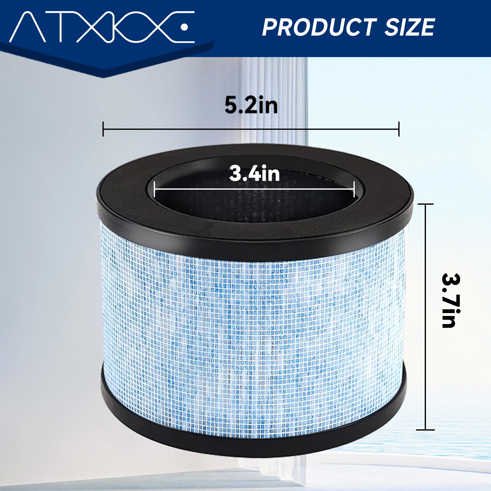 ATXKXE MK01 air filter installed in purifier boosts airflow.