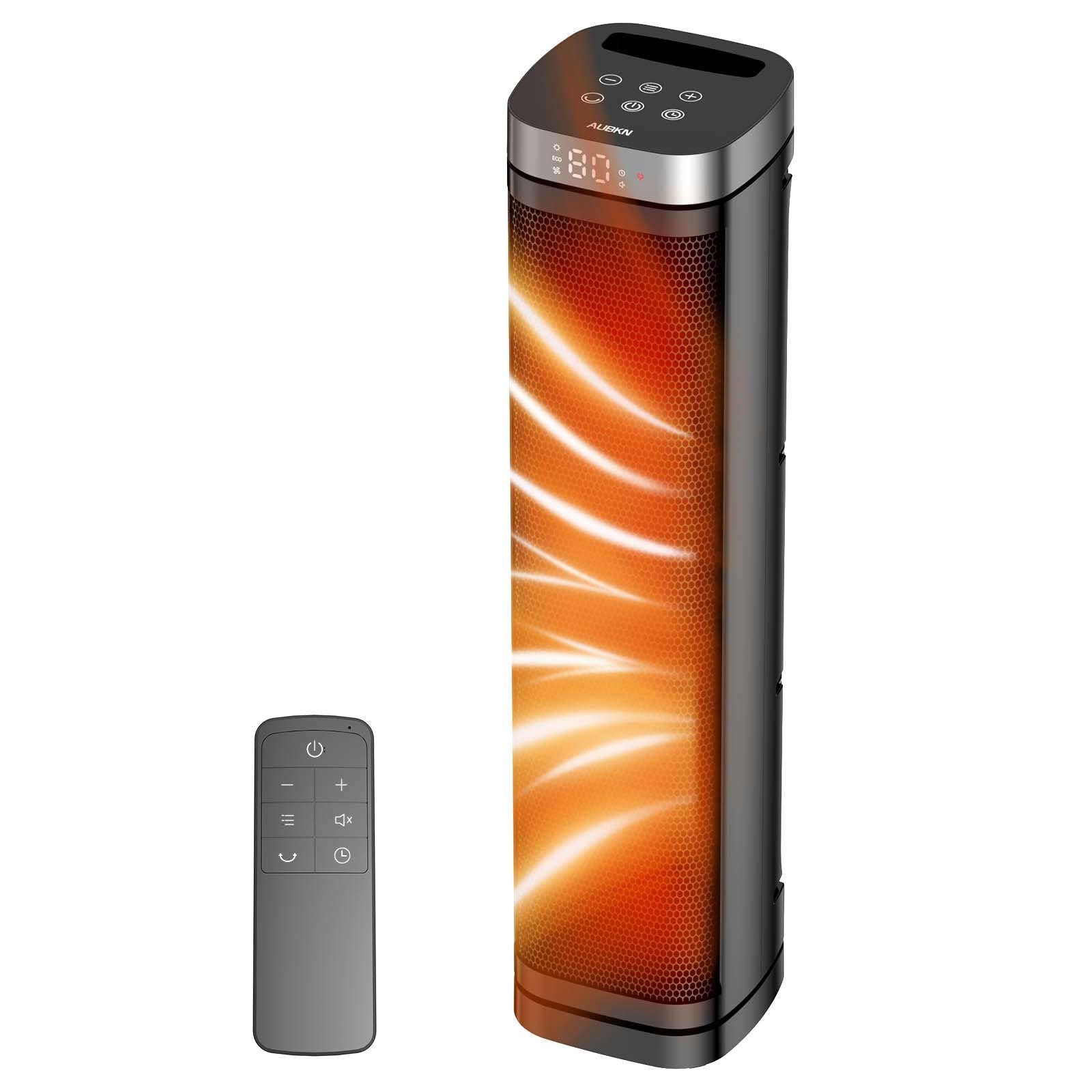 AUBKN Portable Space Heater front view showing compact design for small spaces and desks