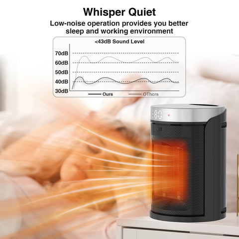 AUBKN space heater portable design makes warm spaces easy to move.