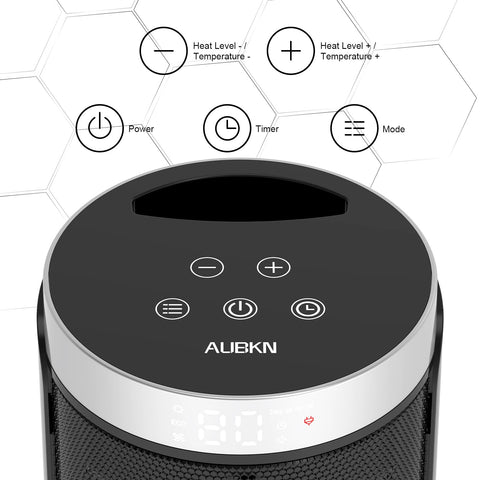 AUBKN space heater remote control demonstrates convenient operation from across the room.