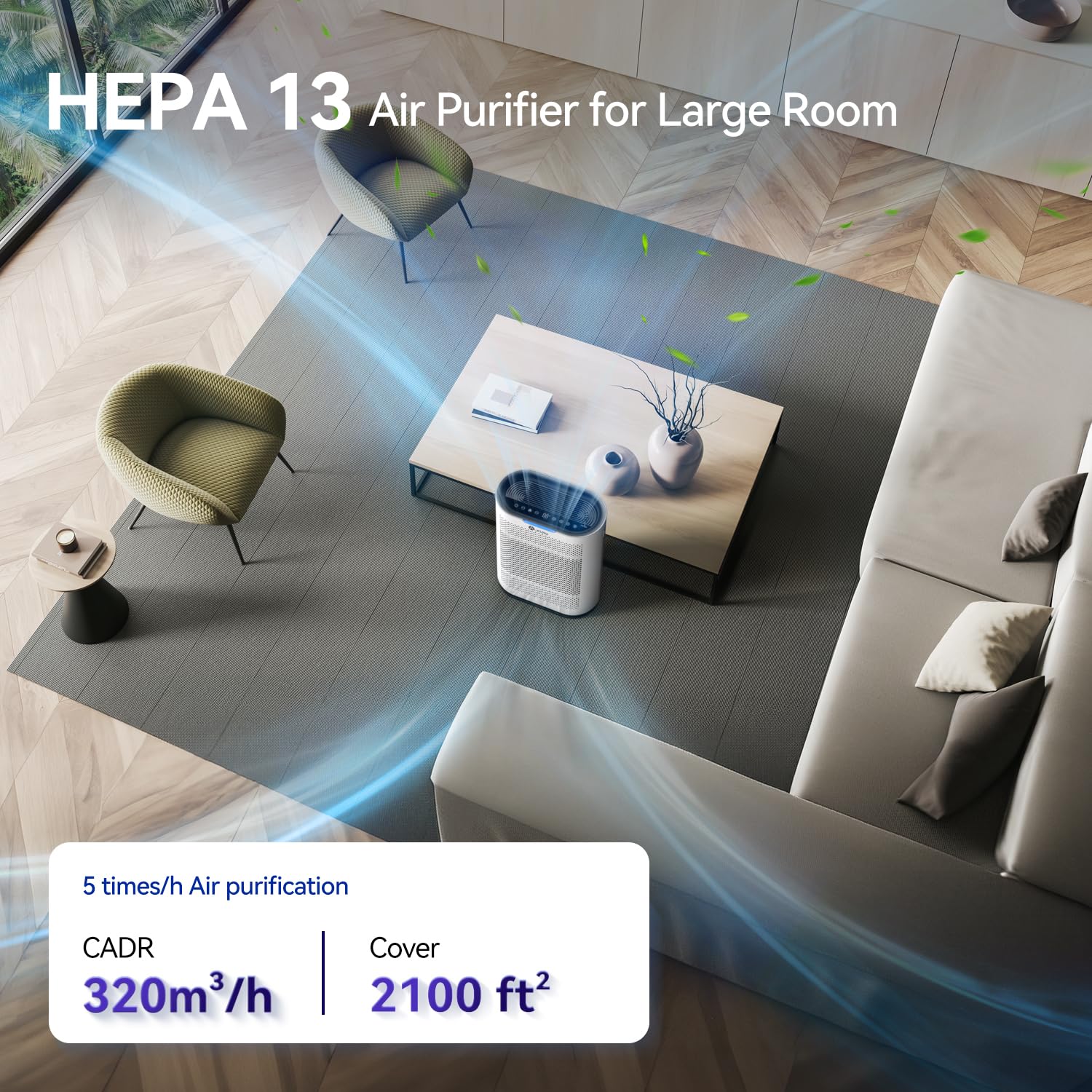 Aucleia air purifier aroma function with pad for subtle fragrance.