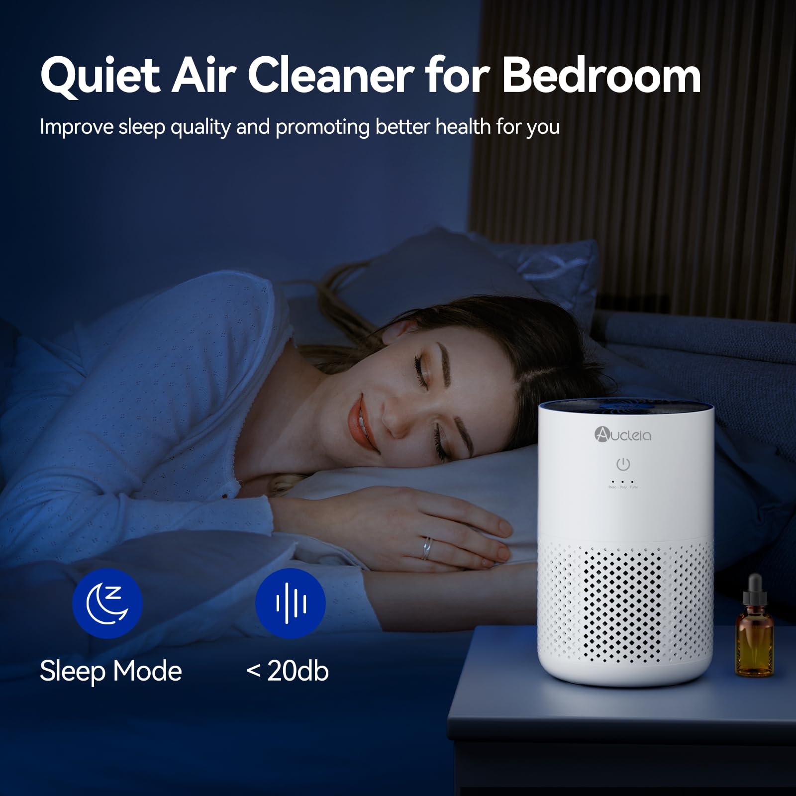 Aucleia aroma pads engaged for subtle room fragrance