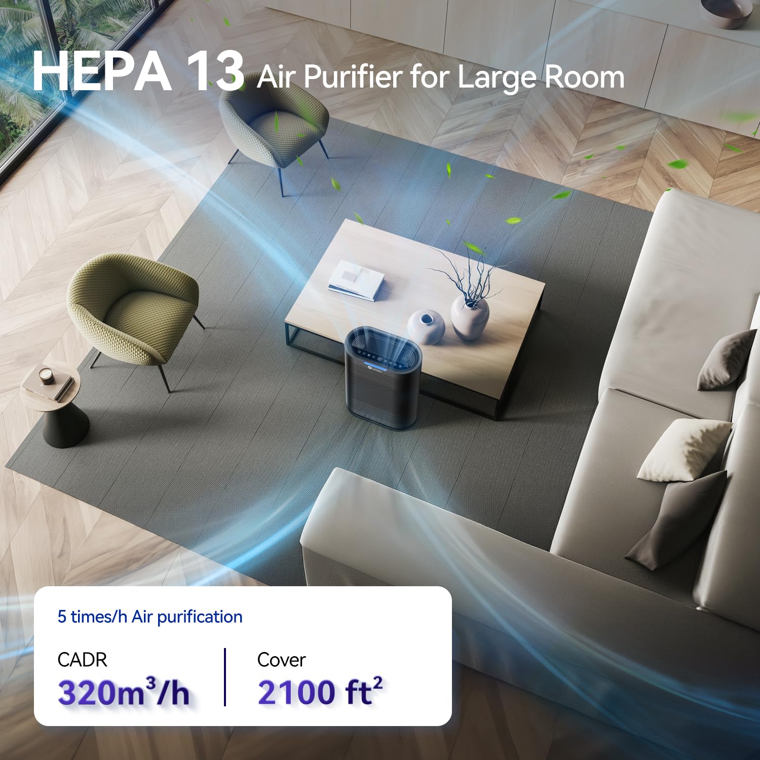 Aucleia air quality monitor display helps track indoor air in real time.