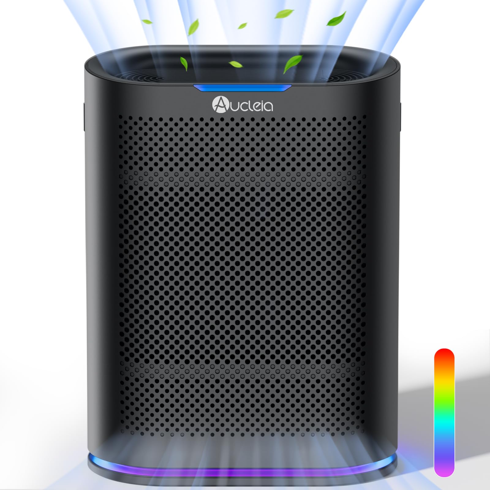 Aucleia large-room air purifier covers 2100 ft² for thorough air cleaning.