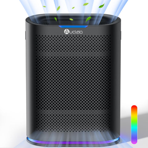 Aucleia large-room air purifier covers 2100 ft² for thorough air cleaning.