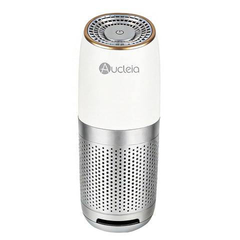 Aucleia Mini Purifier in car for fresh air on the go and odor control.