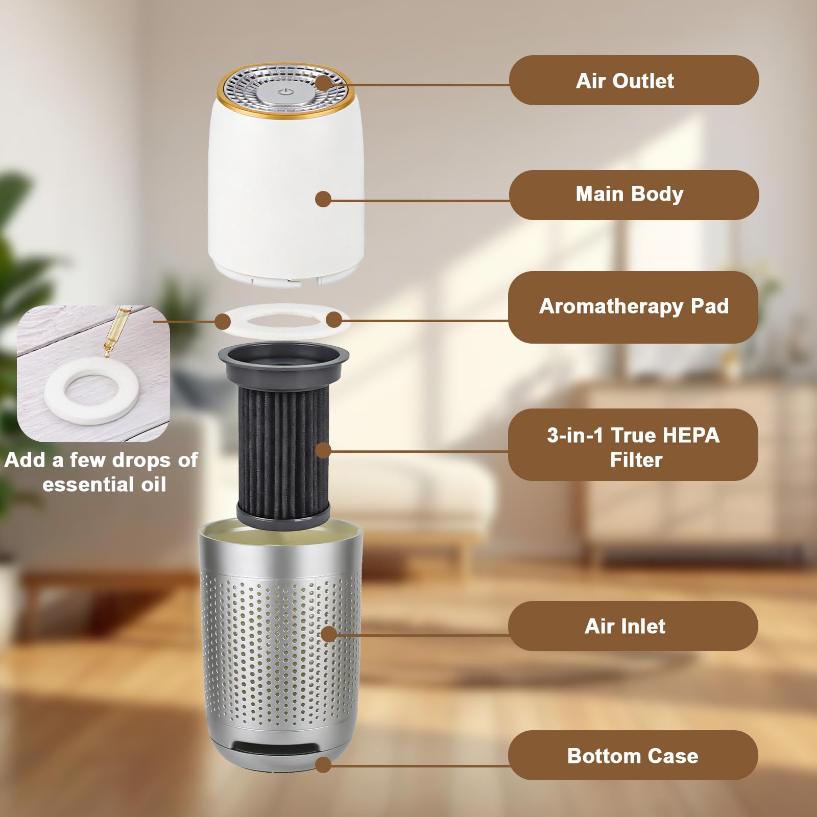 Aucleia Mini Purifier offers three modes for customizable air quality.