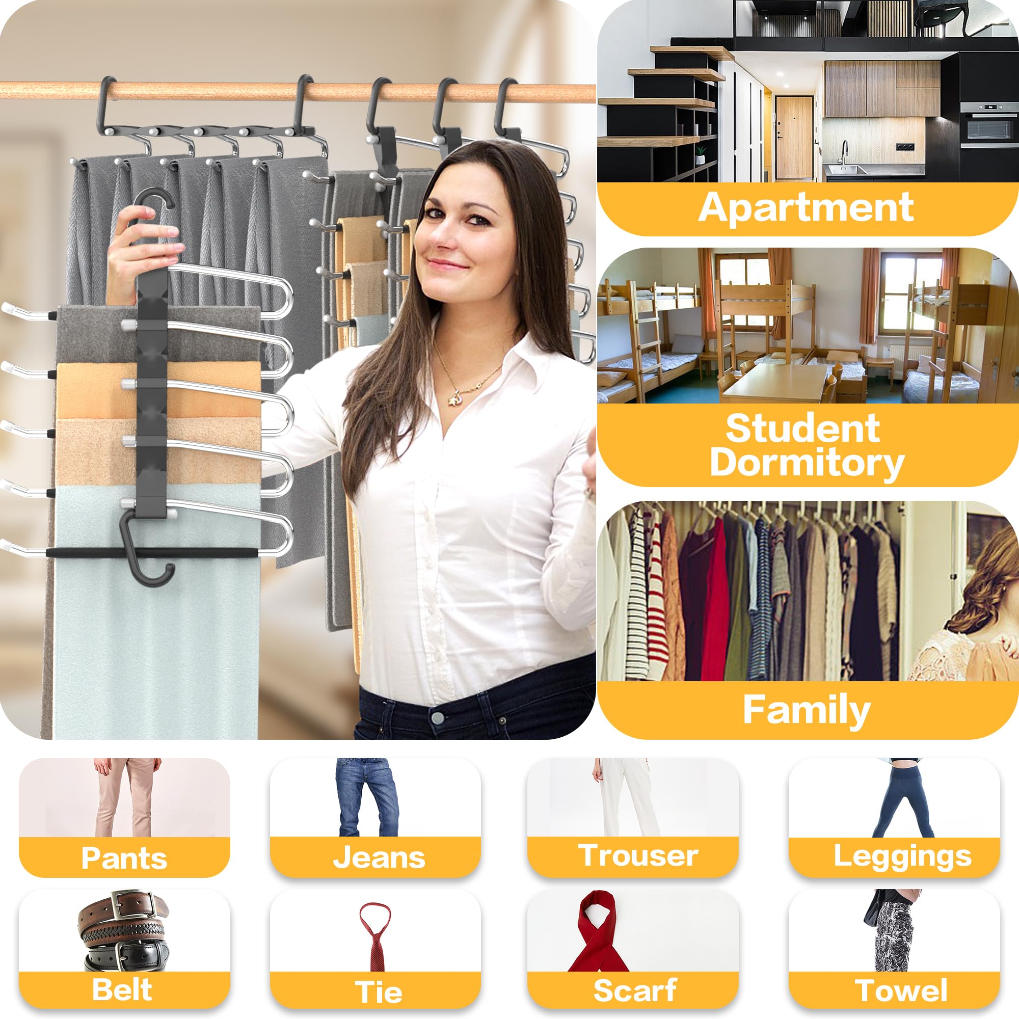 AUFETQ multi-functional hanger suits pants, scarves, and skirts