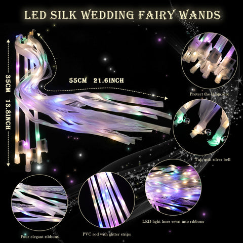 AUGFRYZIAN wand with silver bell lit for ceremonies and photos