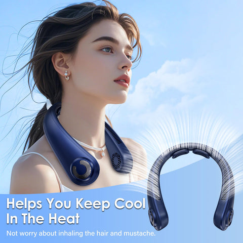 AUIIAH silent brushless motor neck fan delivers quiet comfort in busy spaces.