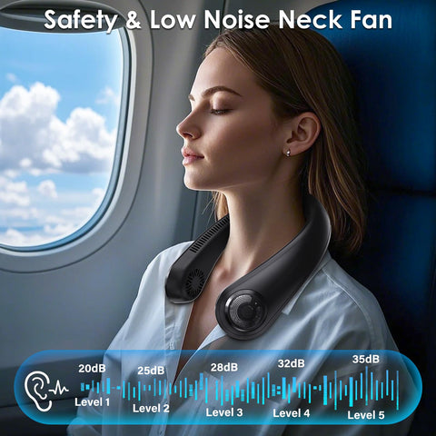 AUIIAH neck fan low-noise operation for quiet outdoor use