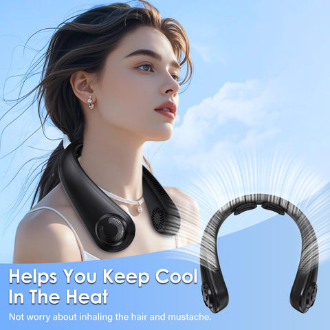 AUIIAH rechargeable neck fan USB charging for travel