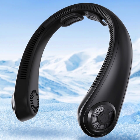 AUIIAH neck fan worn for hands-free cooling on the go
