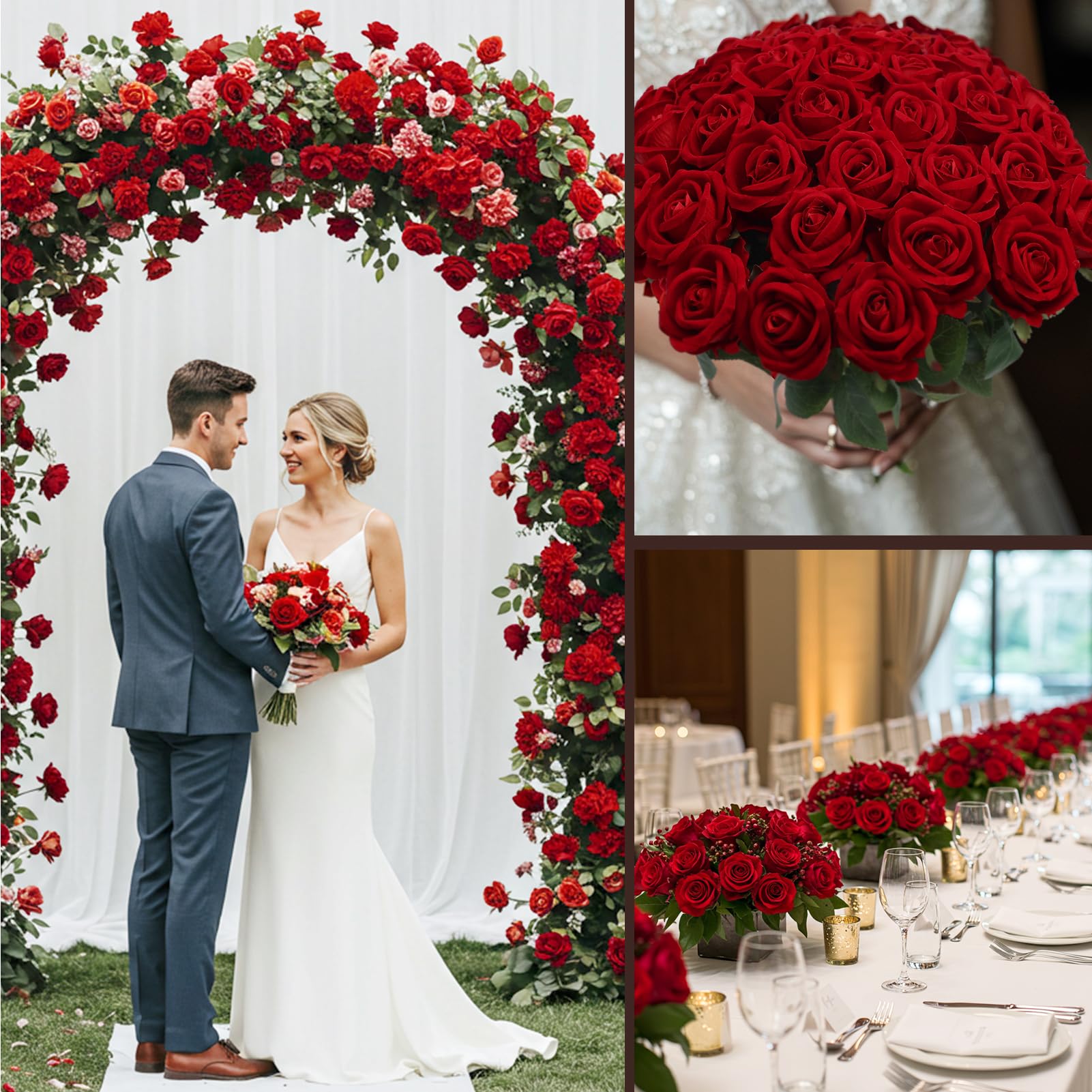Auihiay 104pcs red roses wedding centerpiece styling for timeless centerpiece effects