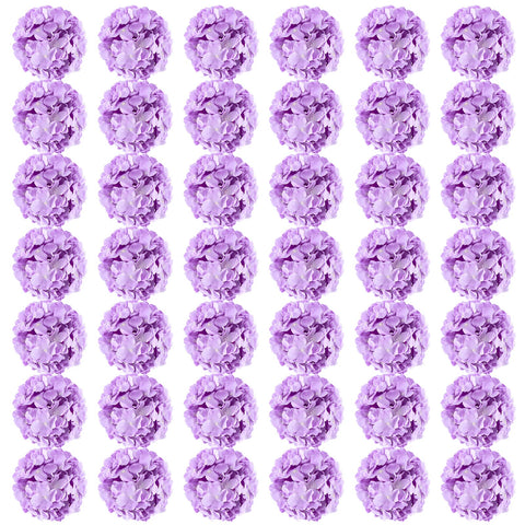 Auihiay 64pcs purple hydrangea heads for versatile centerpieces.