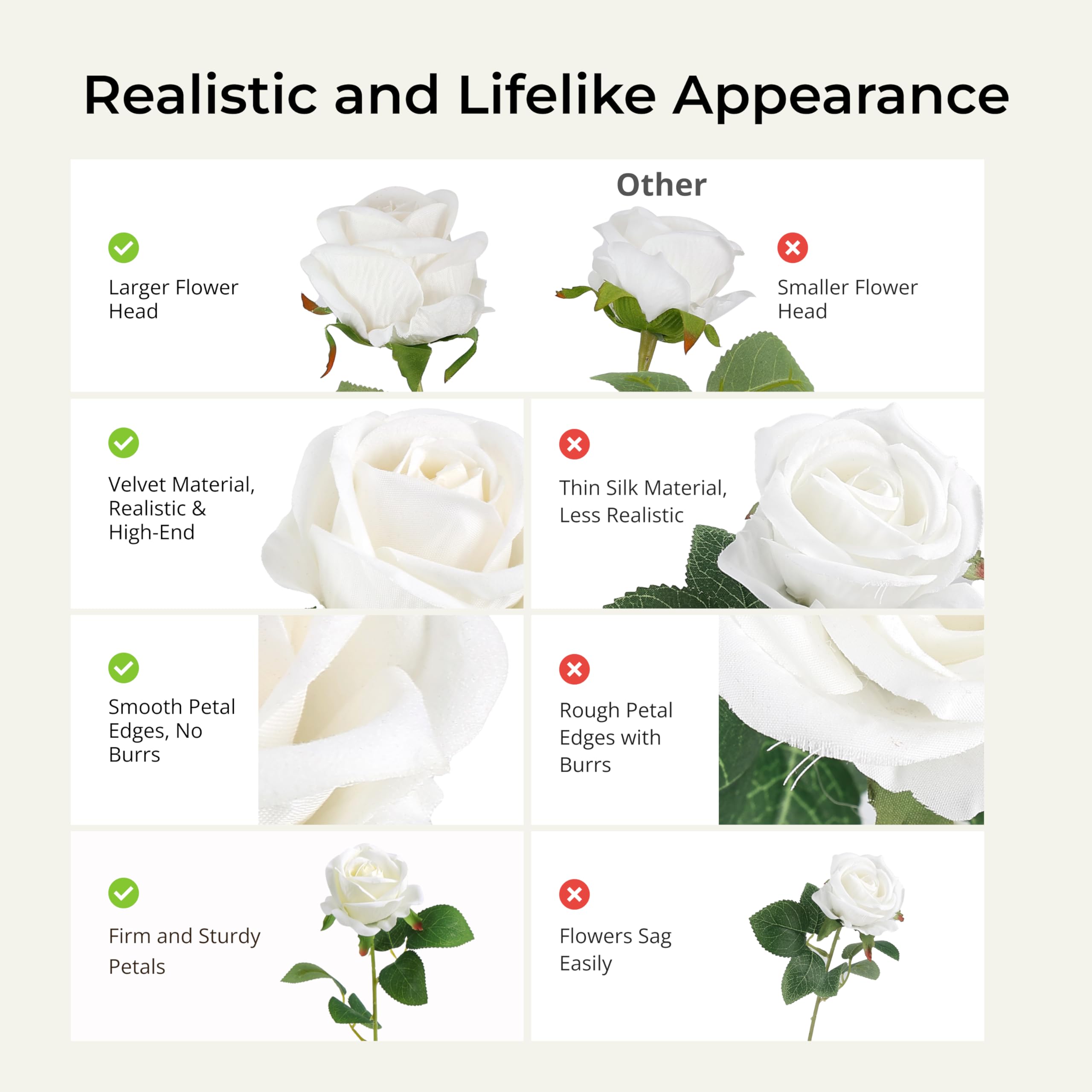 Auihiay all-weather roses – durable, maintenance-free decor for indoor or outdoor events.