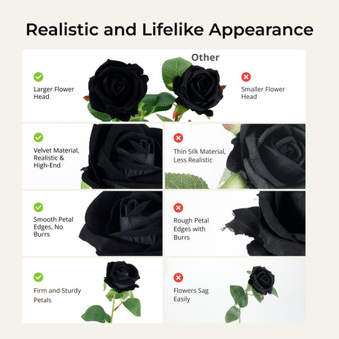 Auihiay black roses DIY decoration ideas showcase easy arrangement inspiration.