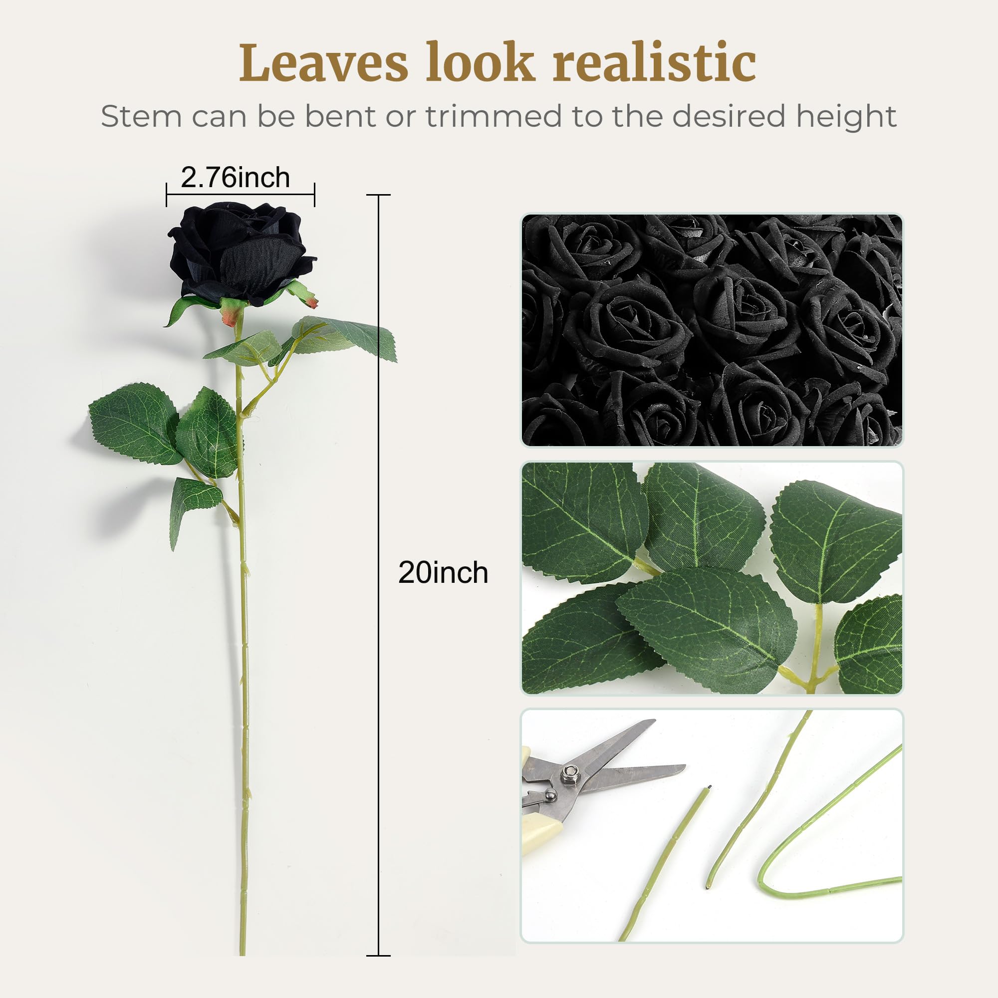 Auihiay pollen-free black roses are safe for guests and pets during events.