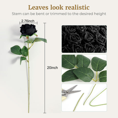 Auihiay pollen-free black roses are safe for guests and pets during events.
