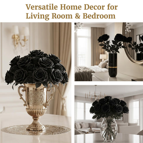 Auihiay black roses year-round decor for indoor events and home styling.
