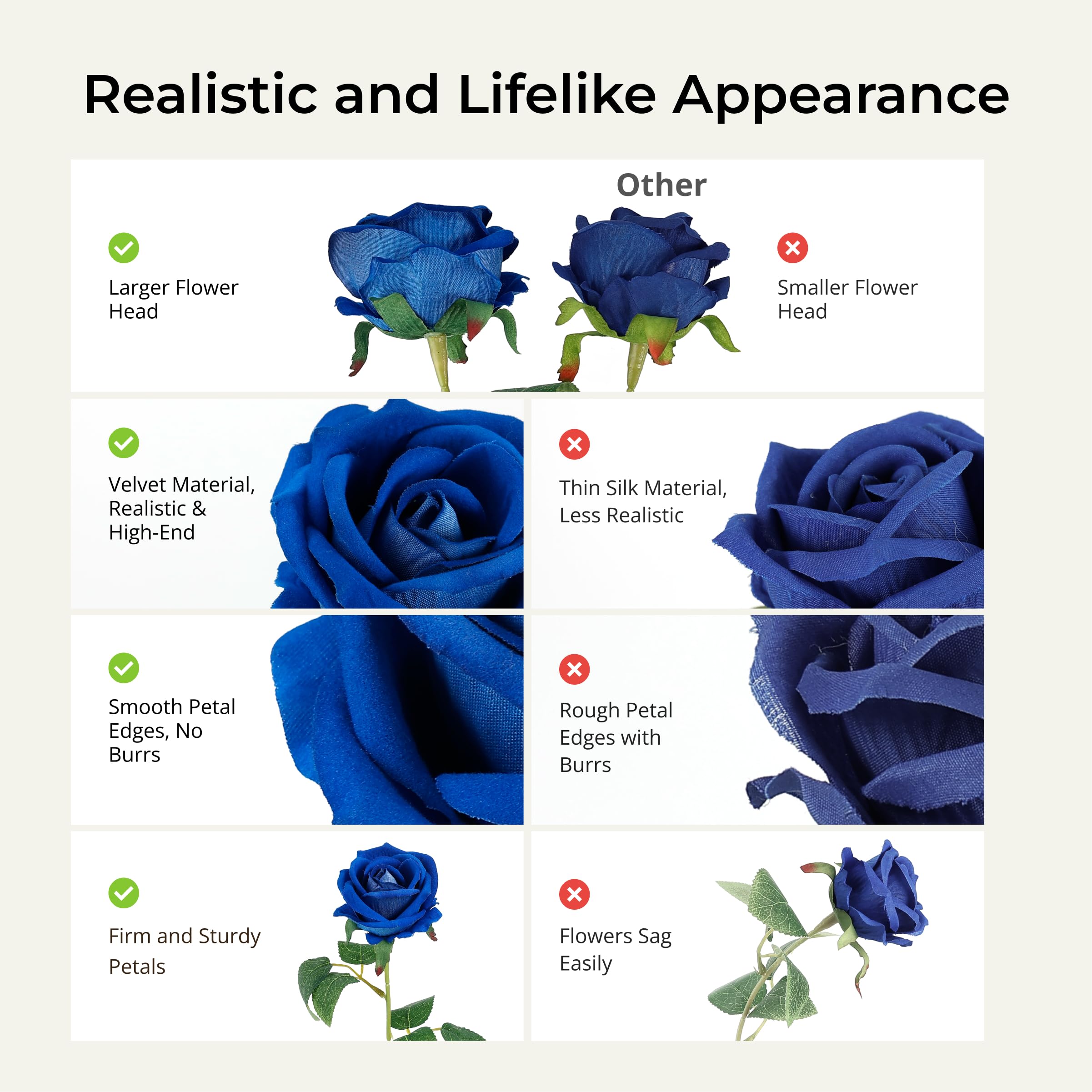 Auihiay blue roses for cake decoration and elegant toppers.