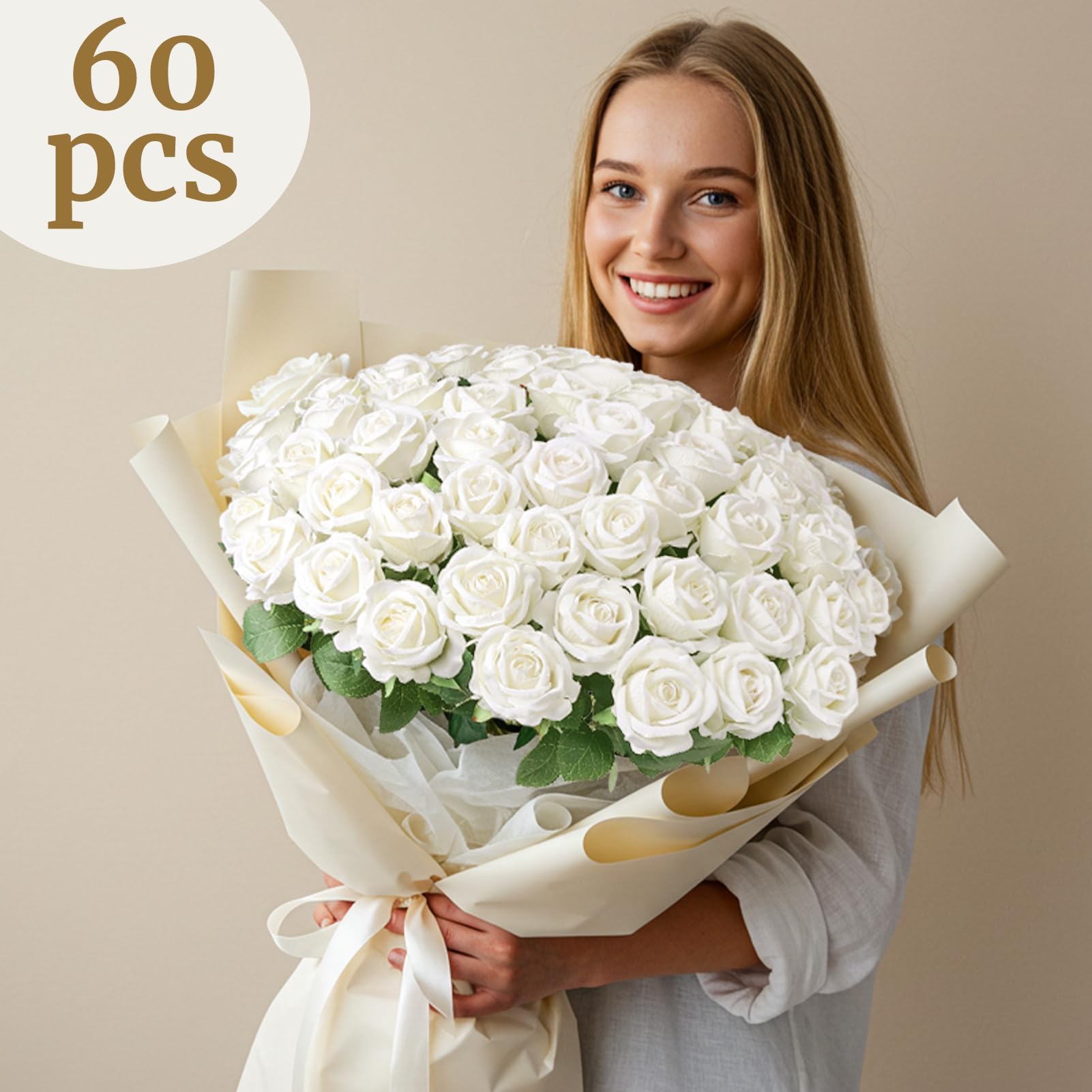 Auihiay care-tip rose stems – reshape easily with a hair dryer for vivid results.