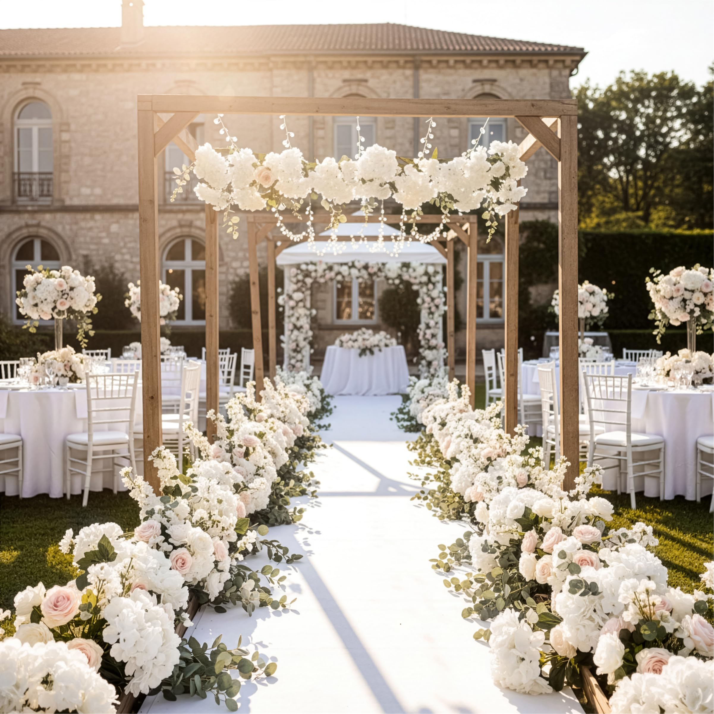 Auihiay dining table decor with ivory hydrangeas