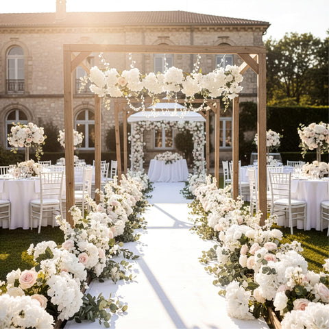 Auihiay dining table decor with ivory hydrangeas