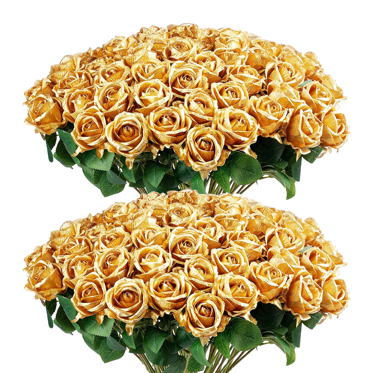 Auihiay gold rose artificial flowers bulk set for stunning event centerpieces and long-lasting decor.