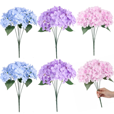 Auihiay 30-head hydrangea mix colors close-up for outdoor use