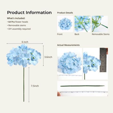 Auihiay blue hydrangea detail of fluffy, realistic texture