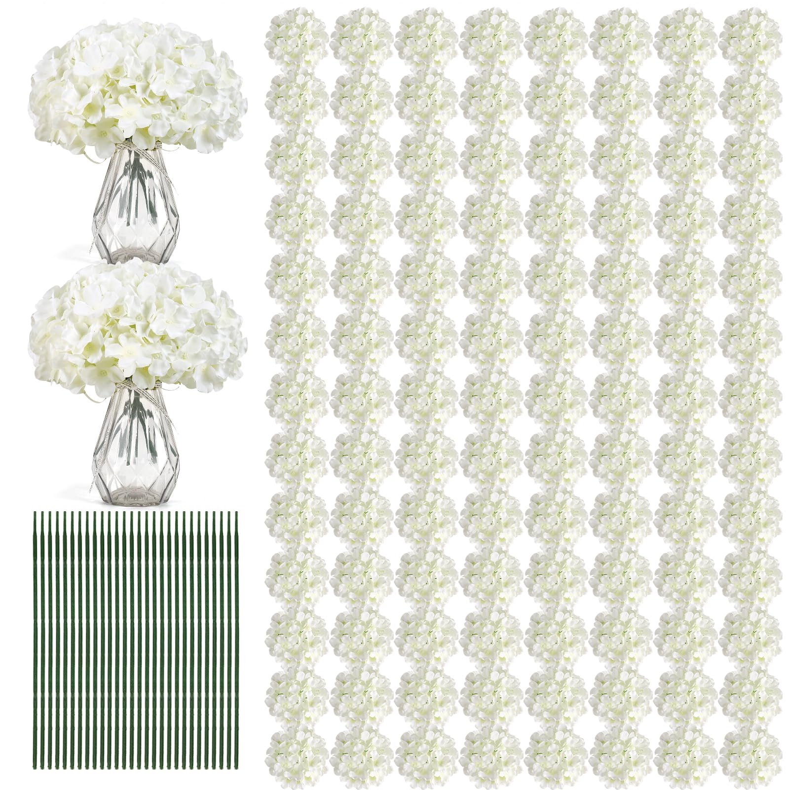 Auihiay hydrangea bulk 204pcs for versatile wedding decor and DIY arrangements.