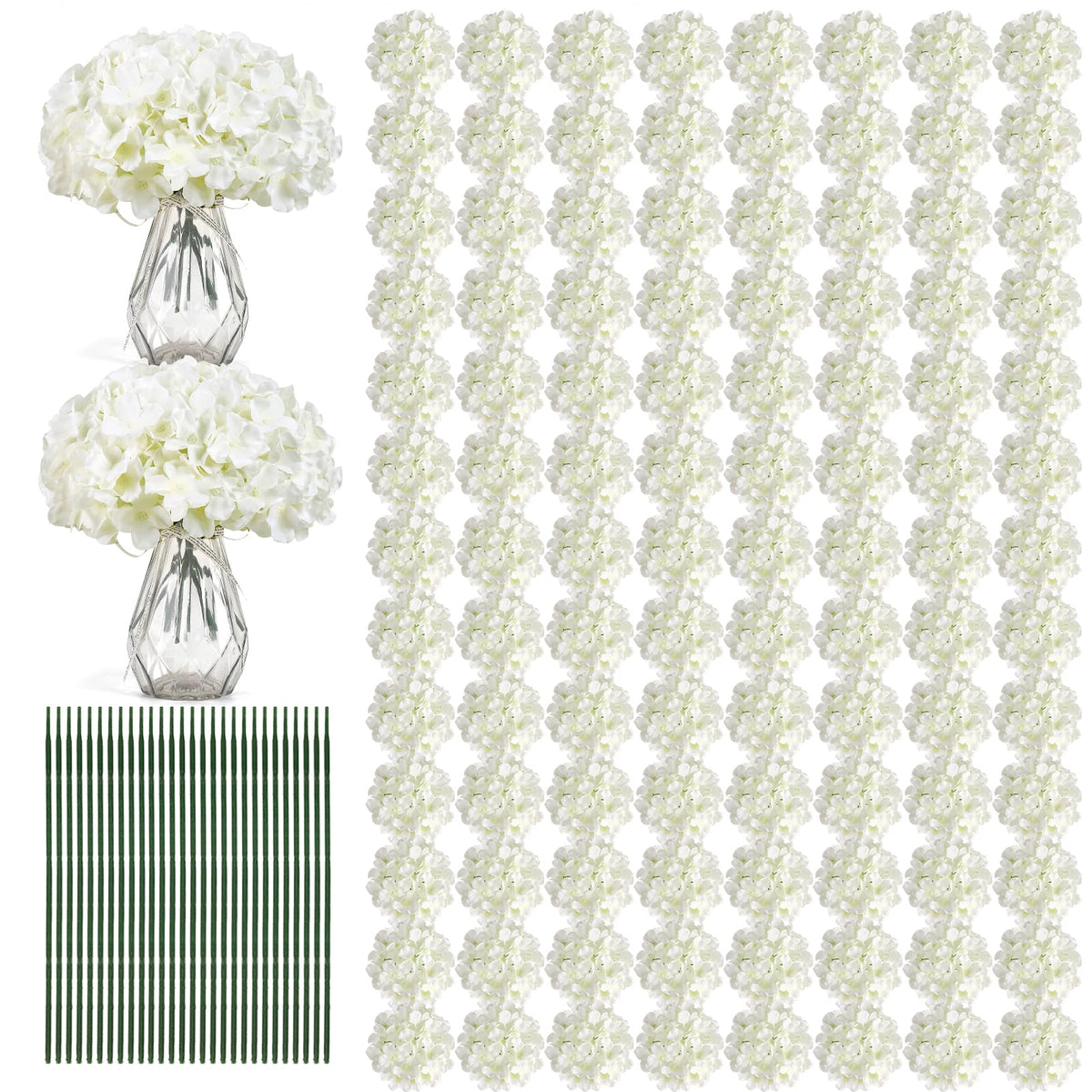Auihiay hydrangea bulk 204pcs for versatile wedding decor and DIY arrangements.
