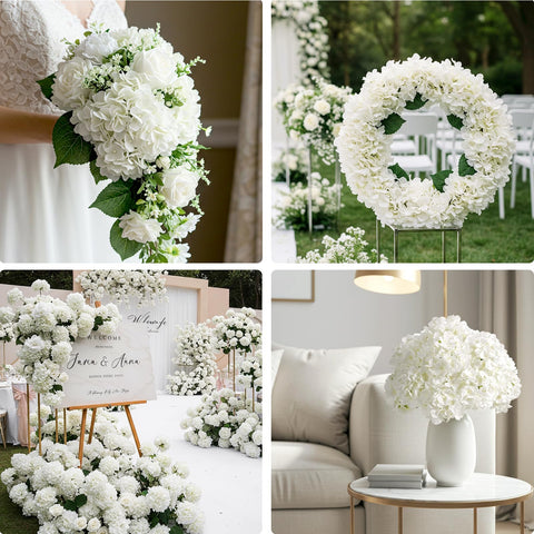 Auihiay ivory hydrangea for DIY bridal bouquet and romantic decor.