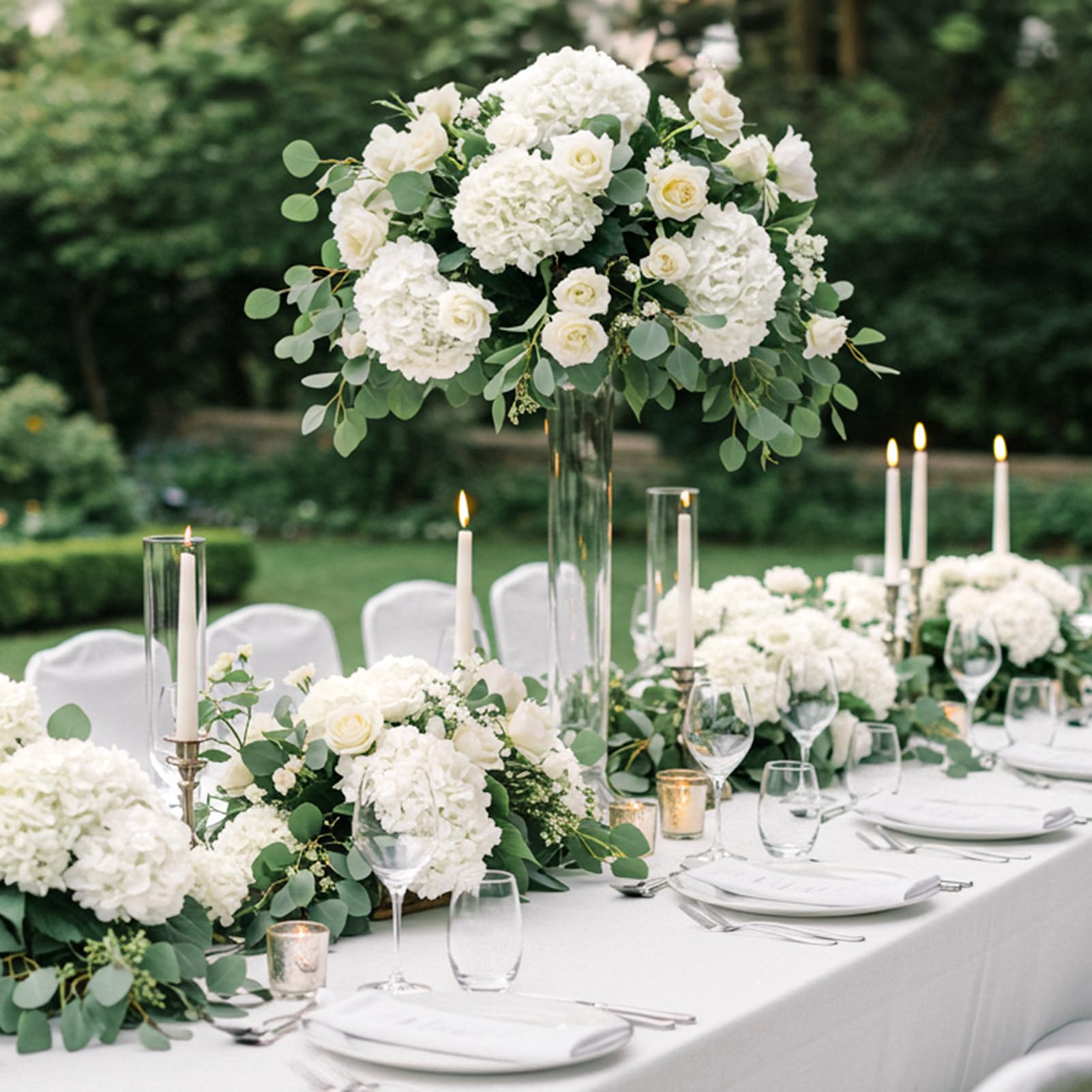 Auihiay ivory hydrangea stems bendable for custom vase arrangements.