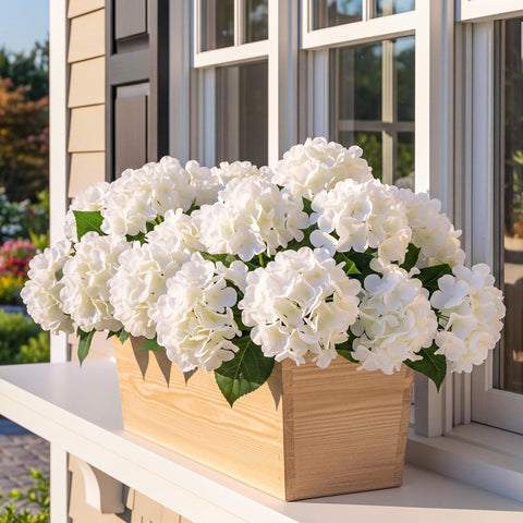 Auihiay hydrangea leaves with vein detail enhancing lifelike outdoor decor