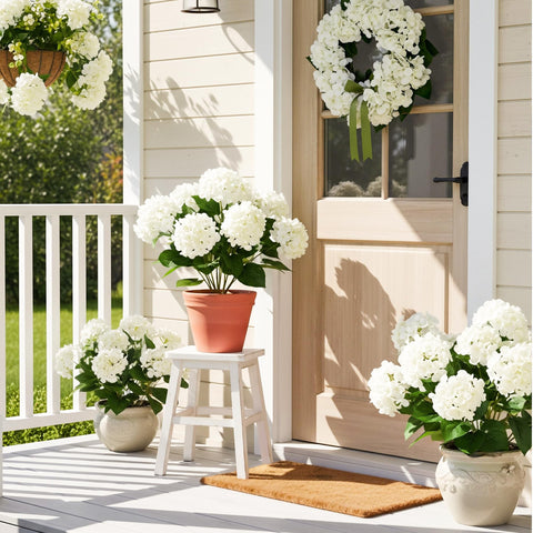 Auihiay silk hydrangea stems with flexible detailing for easy shaping