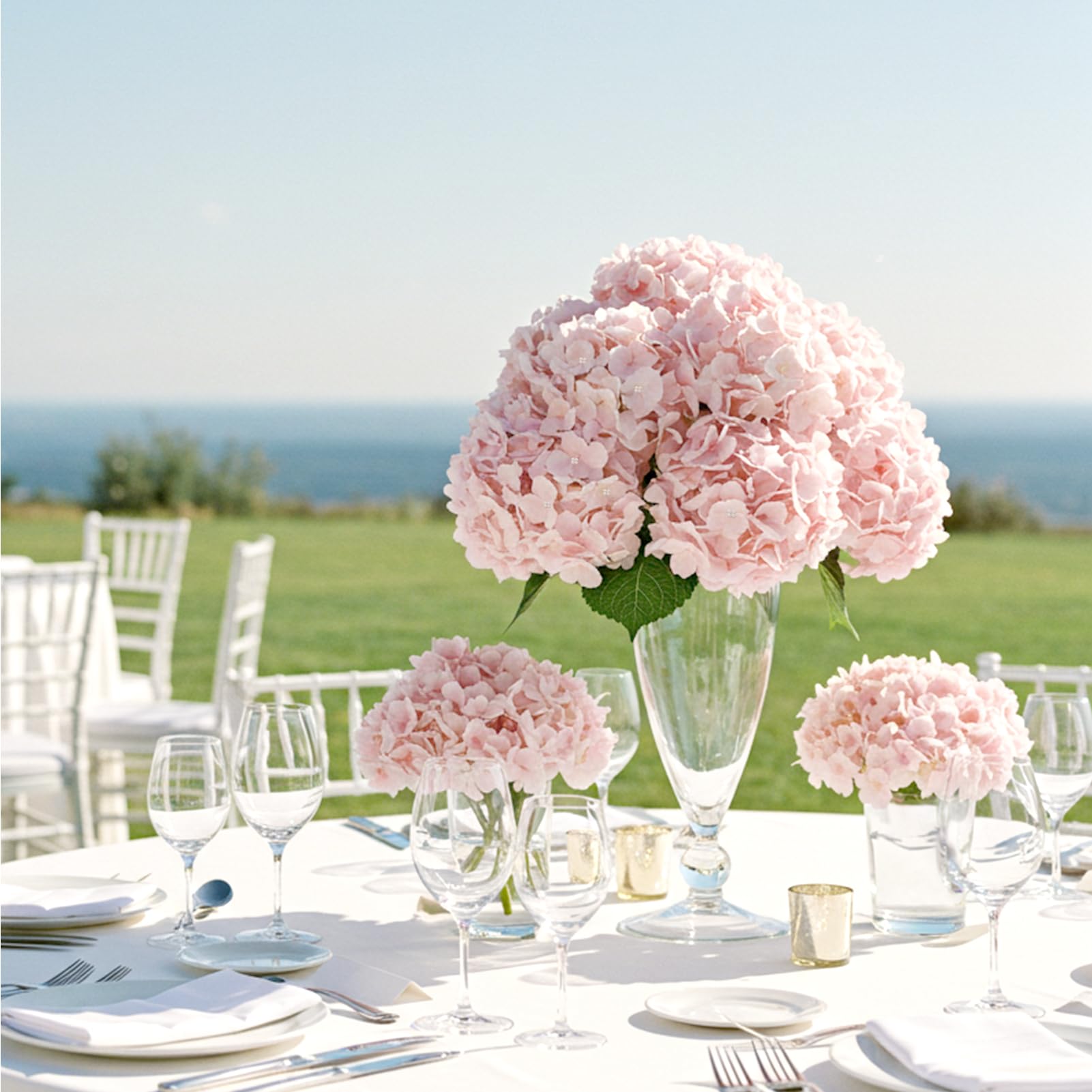 Auihiay hydrangea stem with bendable wire for vase styling