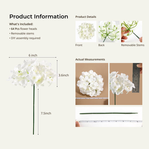 Auihiay hydrangea stems with internal wire for flexible posing.